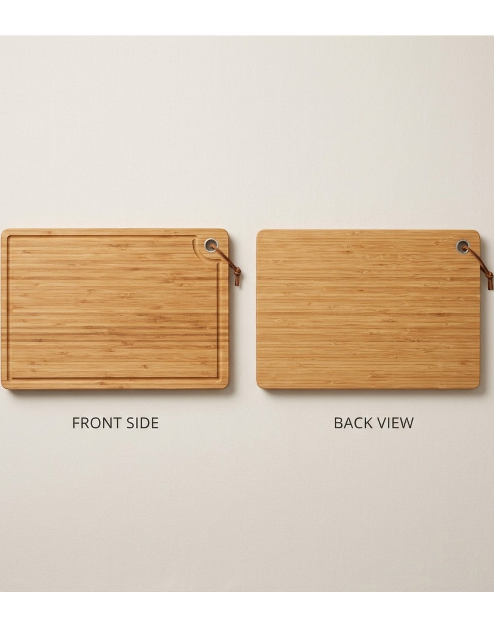 Omnily Bamboo Cutting Board with Juice Groove 15 x 10 in Natural