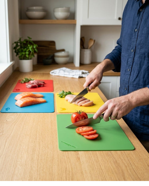 Omnily Flexible Cutting Mats Color Coded 4-Pack Multicolor